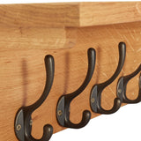 Coat Rack 60x16x16 cm Solid Oak Wood - Rear View