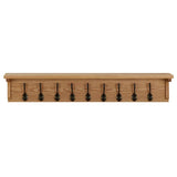 Coat Rack 90x16x16 cm Solid Oak Wood - Front View