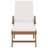 Sun Loungers with Cushions 2 pcs Solid Teak Wood Cream