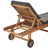 Sun Loungers with Cushions 2 pcs Solid Teak Wood Dark Grey - Extra Image