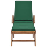 Sun Loungers with Cushions 2 pcs Solid Teak Wood Green