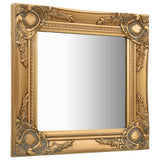 Wall Mirror Baroque Style 40x40 cm Gold - Front View