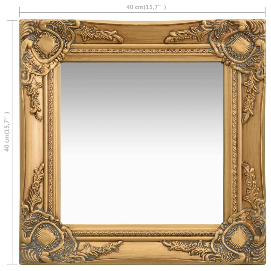 Wall Mirror Baroque Style 40x40 cm Gold