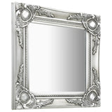 Wall Mirror Baroque Style 40x40 cm Silver - Front View