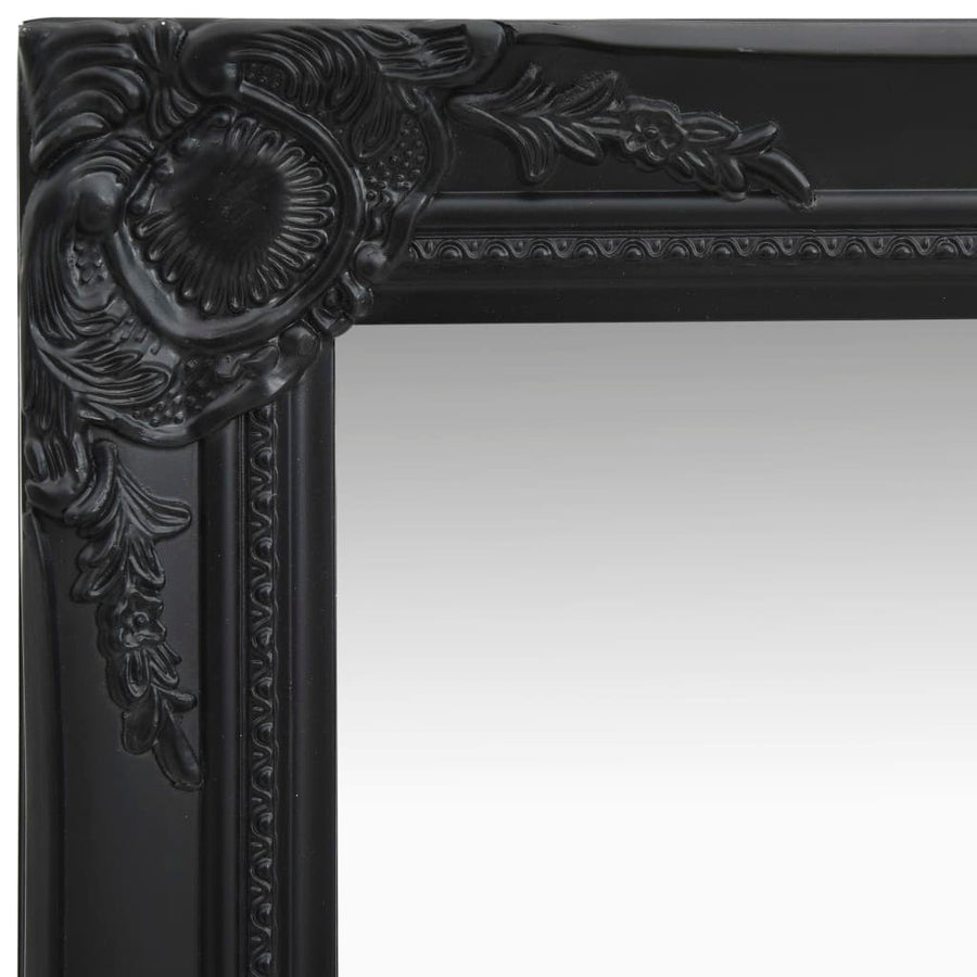 Wall Mirror Baroque Style 40x40 cm Black