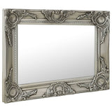 Wall Mirror Baroque Style 50x40 cm Silver - Front View