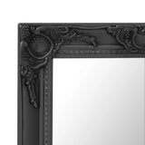 Wall Mirror Baroque Style 50x40 cm Black - Top-Down View
