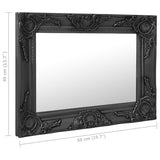 Wall Mirror Baroque Style 50x40 cm Black - Rear View