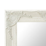 Wall Mirror Baroque Style 50x50 cm White - Top-Down View