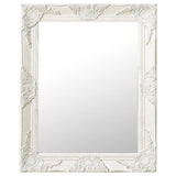 Wall Mirror Baroque Style 50x60 cm White