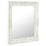 Wall Mirror Baroque Style 50x60 cm White - Front View