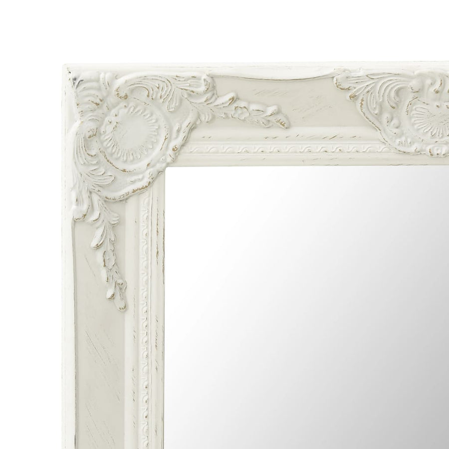 Wall Mirror Baroque Style 50x60 cm White