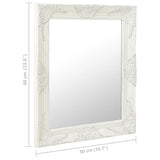 Wall Mirror Baroque Style 50x60 cm White - Rear View