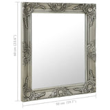 Wall Mirror Baroque Style 50x60 cm Silver - Rear View