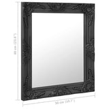 Wall Mirror Baroque Style 50x60 cm Black - Rear View