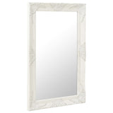 Wall Mirror Baroque Style 50x80 cm White - Front View