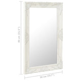 Wall Mirror Baroque Style 50x80 cm White - 45-Degree Angle