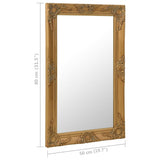 Wall Mirror Baroque Style 50x80 cm Gold