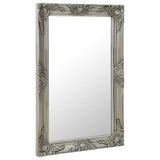 Wall Mirror Baroque Style 50x80 cm Silver - Front View