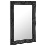 Wall Mirror Baroque Style 50x80 cm Black - Front View