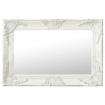 Wall Mirror Baroque Style 60x40 cm White