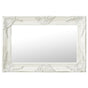 Wall Mirror Baroque Style 60x40 cm White