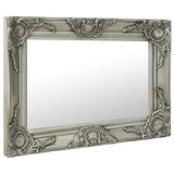Wall Mirror Baroque Style 60x40 cm Silver - Front View