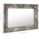 Wall Mirror Baroque Style 60x40 cm Silver - Rear View