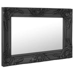 Wall Mirror Baroque Style 60x40 cm Black