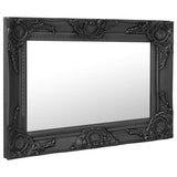 Wall Mirror Baroque Style 60x40 cm Black - Front View