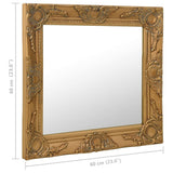 Wall Mirror Baroque Style 60x60 cm Gold - Rear View