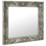 Wall Mirror Baroque Style 60x60 cm Silver - Front View
