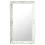 Wall Mirror Baroque Style 60x100 cm White