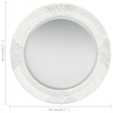 Wall Mirror Baroque Style 50 cm White - 45-Degree Angle
