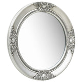Wall Mirror Baroque Style 50 cm Silver - Front View