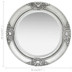 Wall Mirror Baroque Style 50 cm Silver