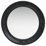Wall Mirror Baroque Style 50 cm Black - Front View