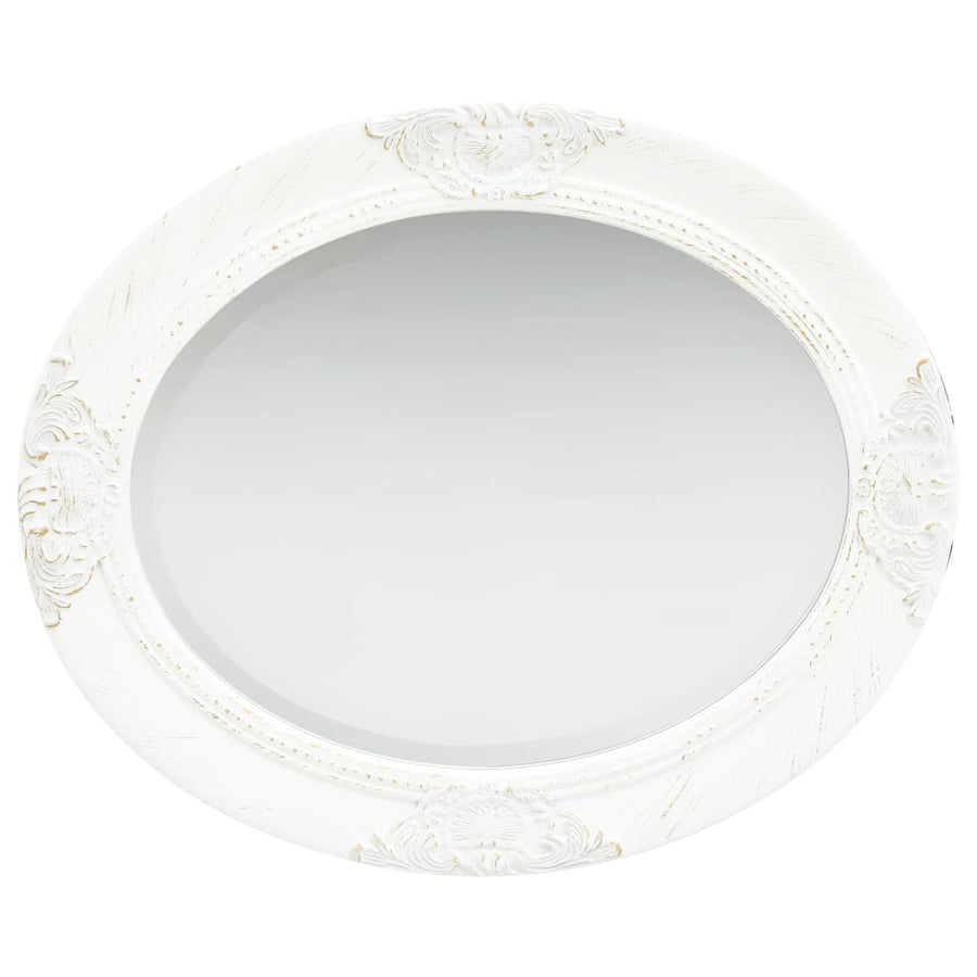 Wall Mirror Baroque Style 50x60 cm White