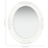 Wall Mirror Baroque Style 50x60 cm White - Rear View