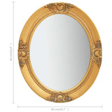Wall Mirror Baroque Style 50x60 cm Gold - Rear View