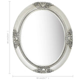 Wall Mirror Baroque Style 50x60 cm Silver - Rear View