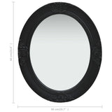 Wall Mirror Baroque Style 50x60 cm Black - Rear View