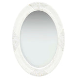Wall Mirror Baroque Style 50x70 cm White