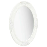Wall Mirror Baroque Style 50x70 cm White - Front View