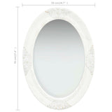 Wall Mirror Baroque Style 50x70 cm White - Rear View