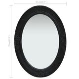 Wall Mirror Baroque Style 50x70 cm Black - Rear View