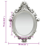 Wall Mirror Castle Style 56x76 cm Silver