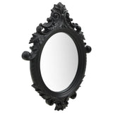 Wall Mirror Castle Style 56x76 cm Black - Front View