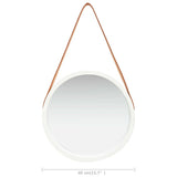 Wall Mirror with Strap 40 cm White
