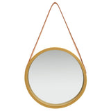 Wall Mirror with Strap 40 cm Gold - Front View